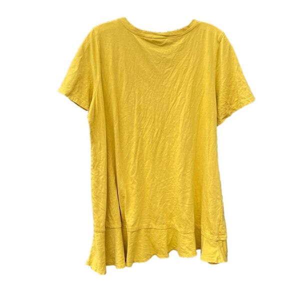 Lori Goldstein LOGO size L short sleeve ruffle asymmetrical hem tee shirt. - Picture 2 of 5